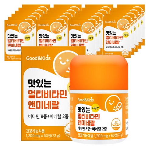 굿앤키즈 내츄럴플러스 맛있는 멀티비타민 앤 미네랄, 60정, 24개