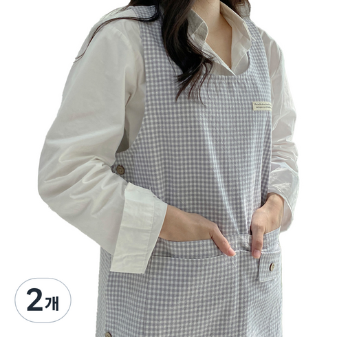 한스갤러리 미카 원피스 앞치마 XL, 그레이, 2개