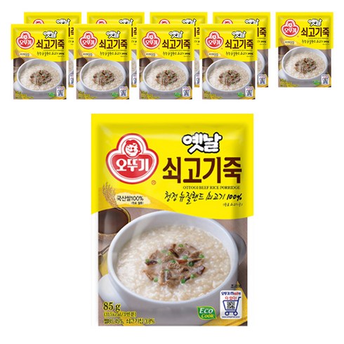 오뚜기옛날 쇠고기죽, 85g, 10개