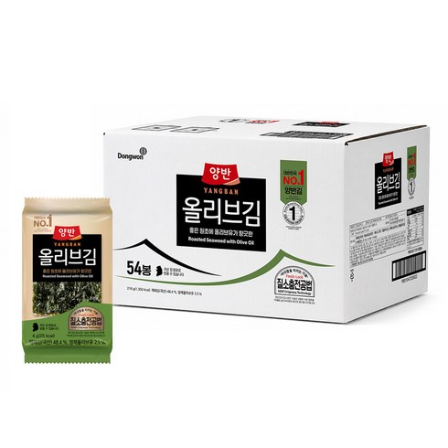 양반 올리브김, 4g, 54개