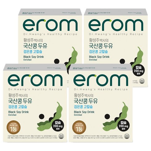 이롬 황성주 박사의 국산콩 두유 검은콩 고칼슘, 190ml, 64개