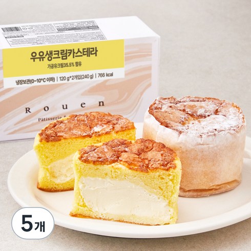후앙 우유 생크림 카스테라, 240g, 5개