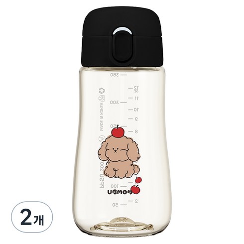 유비맘 유아 PPSU 세이프티 빨대컵 몽이, 360ml, 2개