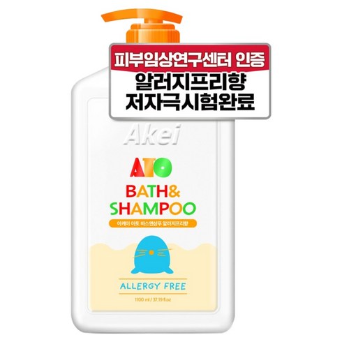 아케이 아토 바스앤샴푸 알러지프리향, 1.1L, 1개