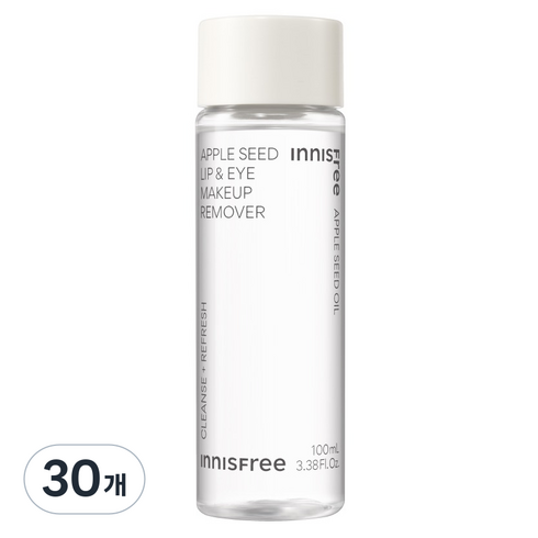 이니스프리 애플씨드 립앤아이 메이크업 리무버, 100ml, 30개