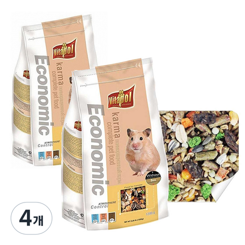비타폴 이코노믹 햄스터 사료 ZVP-0116, 1.2kg, 4개