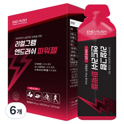 리얼그램 파워젤 고함량 에너지젤 14p, 6개, 14회분