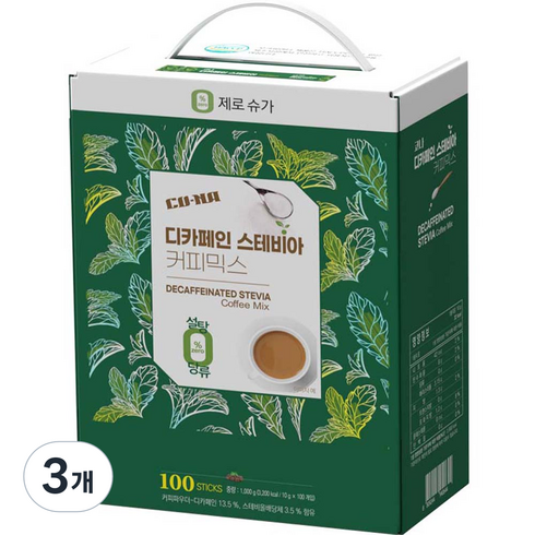 CONA 디카페인 스테비아 커피믹스, 10g, 100개입, 3개