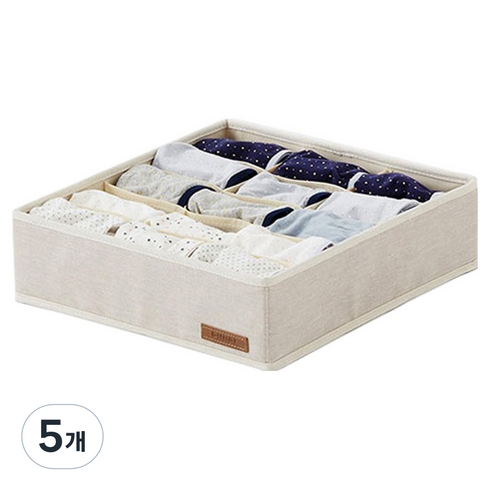한샘 NEW 샘베딩 칸칸 속옷정리함 15칸, 베이지, 5개