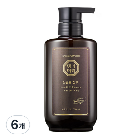 댕기머리 오리지널 뉴골드 탈모 샴푸, 500ml, 6개