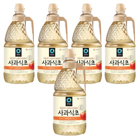 청정원 사과식초, 1.8L, 5개