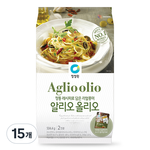 청정원 알리오 올리오 오일파스타, 504.4g, 15개