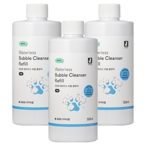 동원아르르 반려동물 워터리스 버블 클렌져 리필, 500ml, 3개