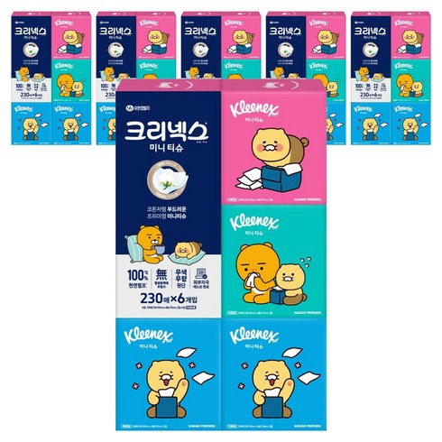 크리넥스 코튼처럼 부드러운 프리미엄 미니티슈 카카오프렌즈, 230매입, 36개