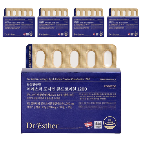 에스더포뮬러 관절연골엔 여에스더 포사인 콘드로이친 1200 42g, 60정, 5개