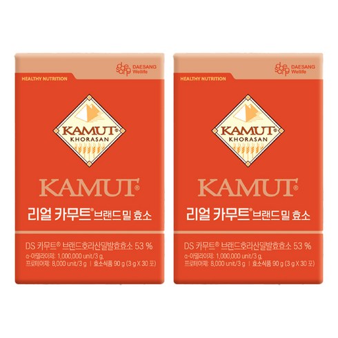 대상웰라이프 정품 리얼 카무트 브랜드 밀 효소 30p, 90g, 2개