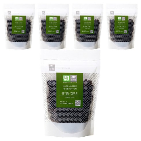 유가원 유기농 건포도, 340g, 4개