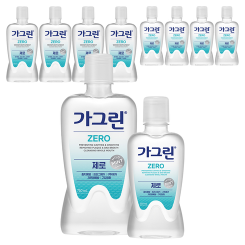 가그린 제로 구강청결제 750ml + 250ml, 5세트