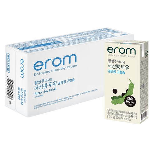 이롬 황성주 박사의 국산콩 두유 검은콩 고칼슘, 190ml, 24개