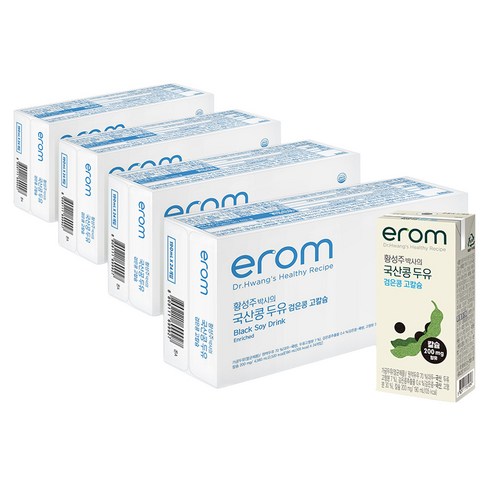 이롬 황성주 박사의 국산콩 두유 검은콩 고칼슘, 190ml, 96개
