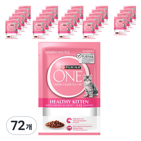 퓨리나원 캣 습식 기능성 사료, 키튼, 70g, 72개