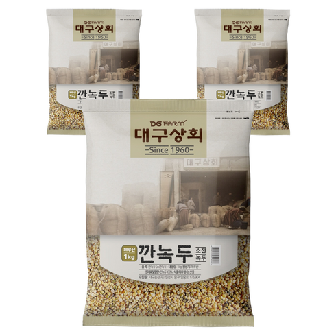 대구농산 깐녹두, 1kg, 3개