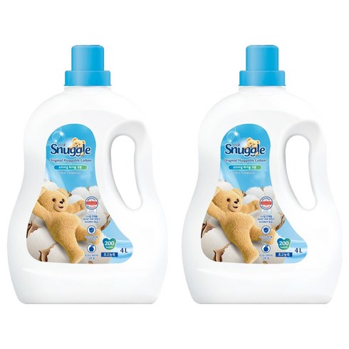스너글 초고농축 섬유유연제 허거블 코튼 본품, 4L, 2개
