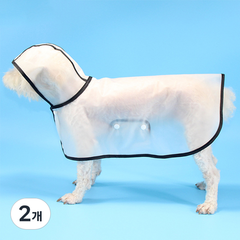파스텔펫 반려동물 라인 레인코트, 화이트, 2개