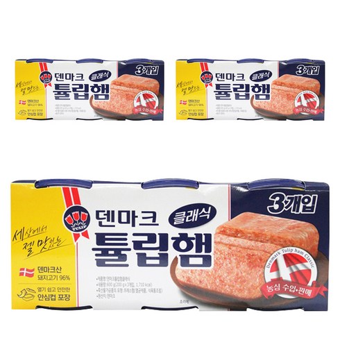 튤립푸드 덴마크 튤립햄 클래식 통조림, 200g, 9개
