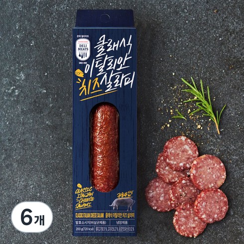존쿡델리미트 클래식 이탈리안 치즈 살라미, 200g, 6개