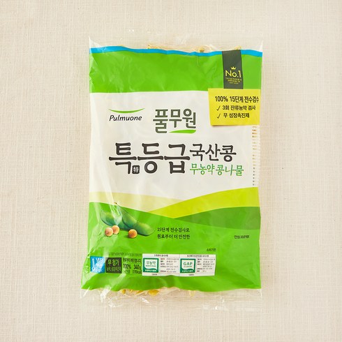 풀무원 특등급 국산콩 무농약 콩나물, 340g, 1개