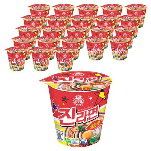 오뚜기 진라면 컵 매운맛 65g, 24개