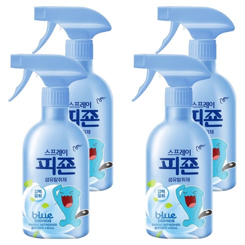피죤 스프레이 강력 섬유탈취제 블루비앙카, 430ml, 4개