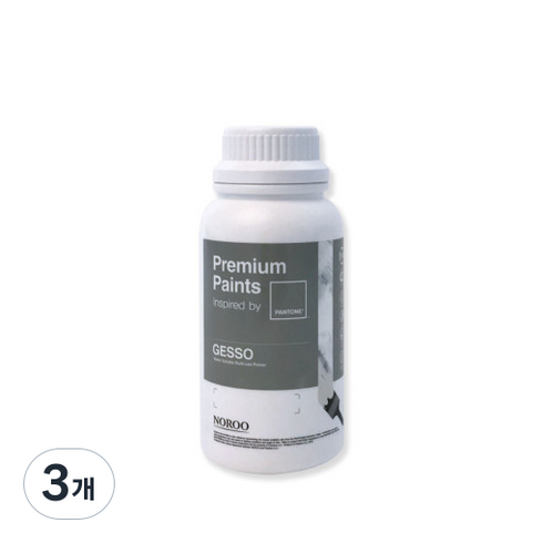 노루페인트 팬톤 프리미엄 수성 젯소, 불투명, 500ml, 3개