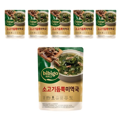비비고 소고기듬뿍 미역국, 460g, 6개