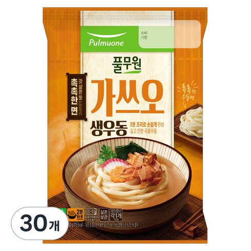 풀무원 가쓰오 생 우동 1인분, 192g, 30개