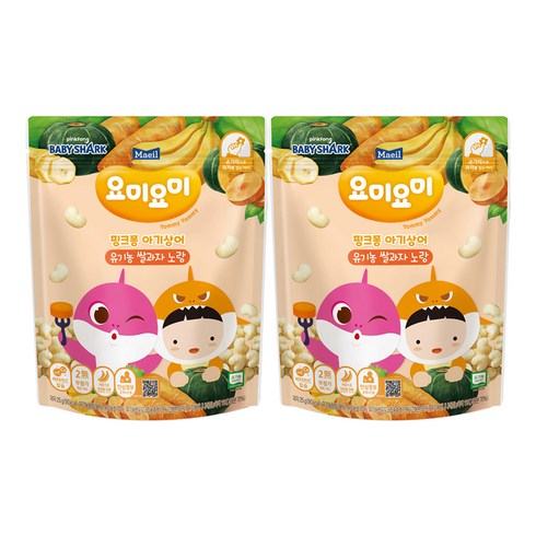 요미요미 유기농 쌀과자, 혼합맛(단호박/당근/바나나), 25g, 2개