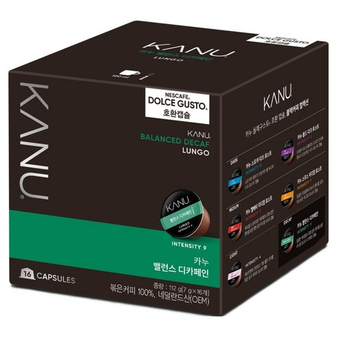 카누 밸런스 디카페인 돌체구스토 호환 캡슐커피, 7g, 16개입, 1개