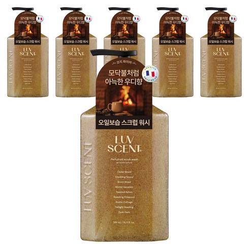 럽센트 스크럽 워시 코지파이어 시더우드향, 6개, 500ml
