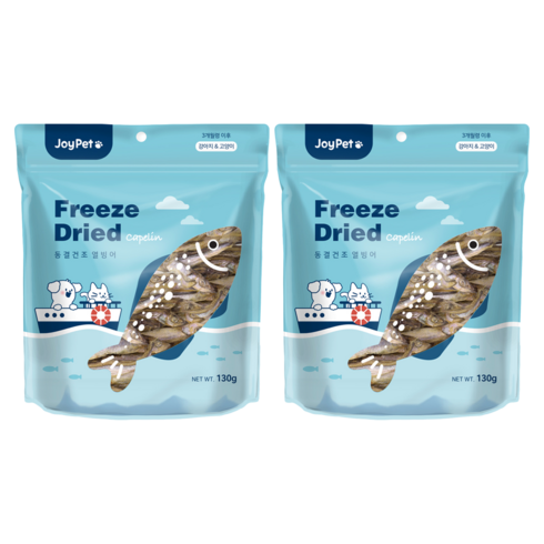 조이펫 반려동물 동결건조 간식, 열빙어, 130g, 2개