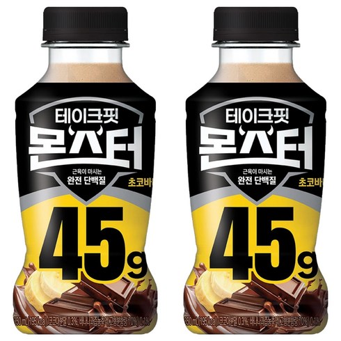 테이크핏 몬스터 초코바나나 근육이 마시는 완전 단백질, 350ml, 2개