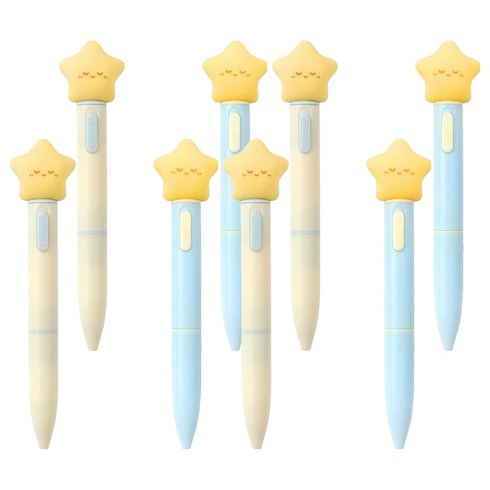 조선문방구 반짝별 LED 중성펜 0.5mm, 랜덤발송, 8개