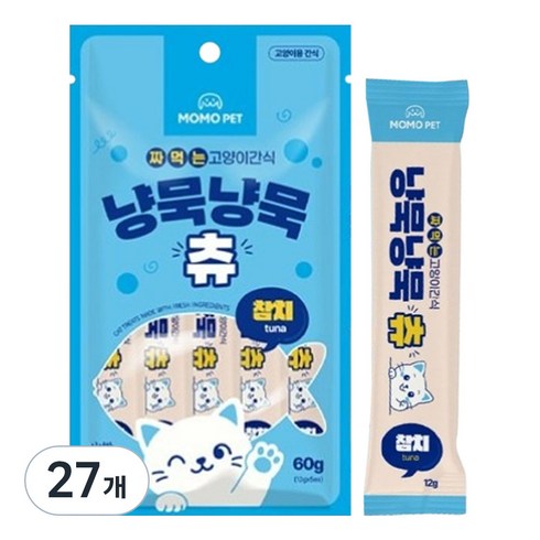 모모펫 냥묵냥묵 고양이 짜먹는 간식 5p, 27개, 60g, 참치