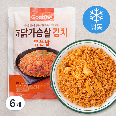 굽네 닭가슴살 김치볶음밥 (냉동), 200g, 6개