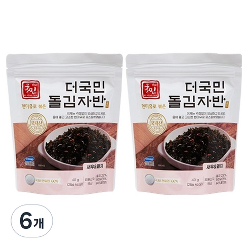 더국민 현미유 돌김자반 새우 & 멸치, 40g, 6개
