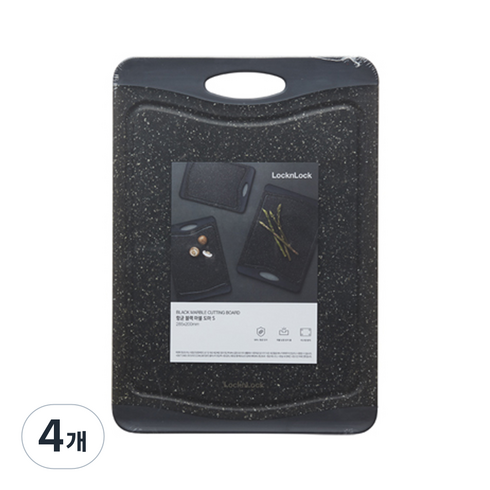 락앤락 향균 마블 도마, 블랙, 4개