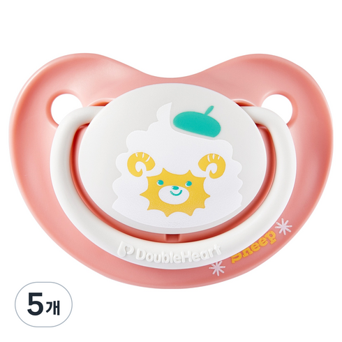 더블하트 디어프렌즈 하늘을날꼬양 노리개젖꼭지, M(3~6개월), 핑크, 5개