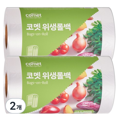 코멧 위생롤백, 소(S)(17 x 25cm), 1000개입, 2개