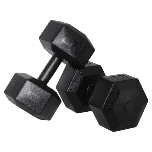벨리카 홈짐 베이직 육각 덤벨 블랙 DB-01, 10kg, 2개