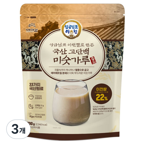 배대감 이천쌀로 만든 국산 고단백 미숫가루, 700g, 3개